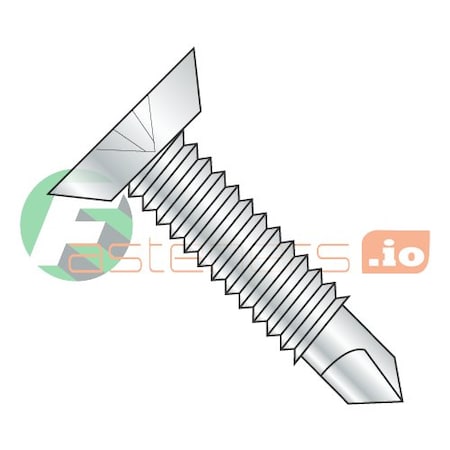 Self-Drilling Screw, #10-24 X 3/4 In, Zinc Plated Steel Flat Head Phillips Drive, 4000 PK